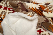 Load image into Gallery viewer, Southwest Running Horses Plush Fur Sherpa Borrego Fleece Thr
