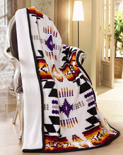 Load image into Gallery viewer, Southwestern Aztec Sherpa Borrego Fleece Throw Blanket
