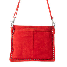 Load image into Gallery viewer, Texas Rose Western Embroidered Leather Bag in Scarlet Red
