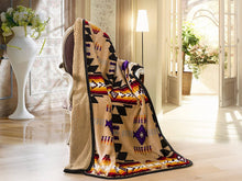 Load image into Gallery viewer, Southwestern Aztec Sherpa Borrego Fleece Throw Blanket
