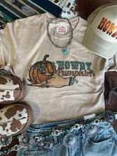 Load image into Gallery viewer, Howdy Pumpkin Turquoise Graphic Tee
