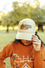 Load image into Gallery viewer, Howdy Pumpkin Turquoise Trucker Hat
