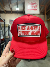 Load image into Gallery viewer, Make America Cowboy Again Banner Trucker Hat
