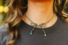 Load image into Gallery viewer, Silver Pearls Bow Necklace
