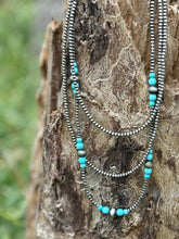 Load image into Gallery viewer, Triple Layer Turquoise Bead Necklace
